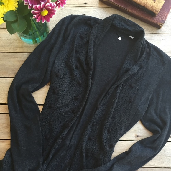 Anthropologie Sweaters - Anthropologie Knitted & Knotted Charcoal Cardigan
